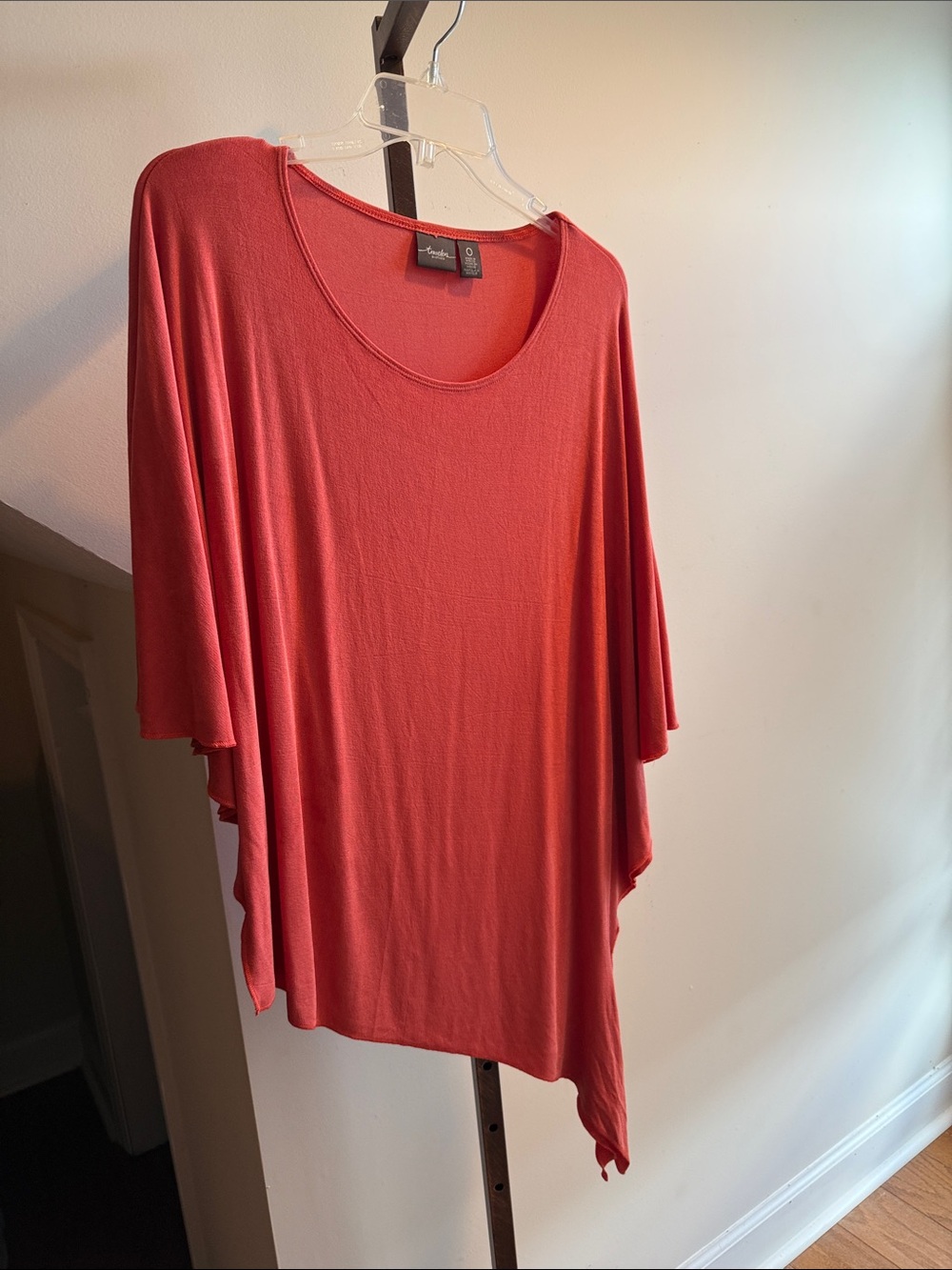 Chico’s Coral Asymmetric Tunic Top